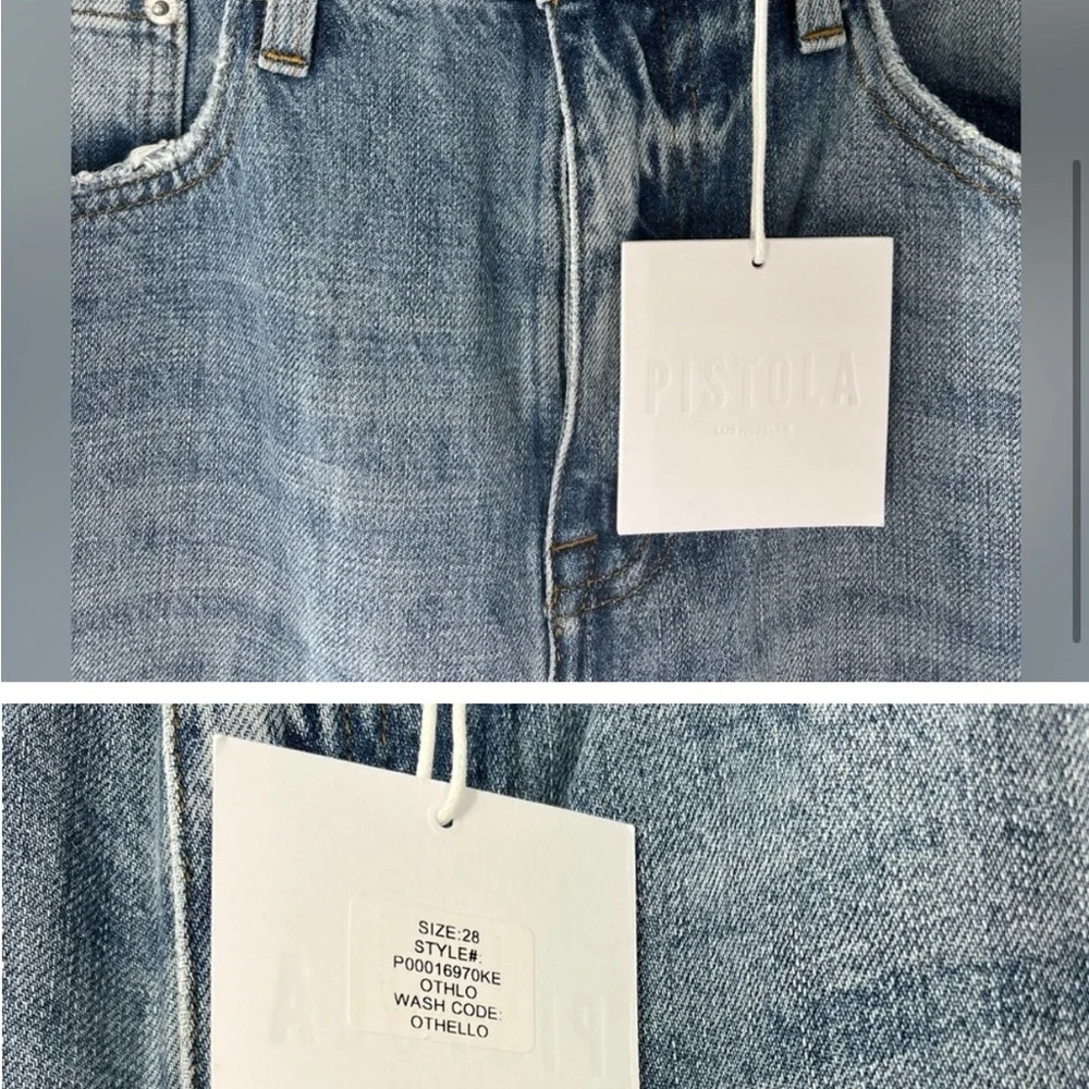 NWT Pistola Relaxed Medium Wash Wide Leg Jeans 28 - Picture 3 of 3
